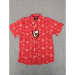 Dixxon Flannel Co Shirt Mens Medium Red The 350 Engine Party Button Up New